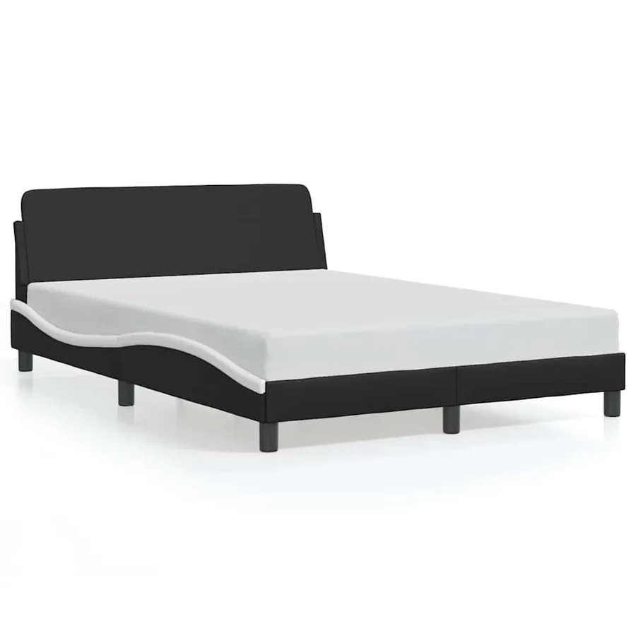 Cadre de lit Dover noir et blanc 140x200 cm similicuir - 2