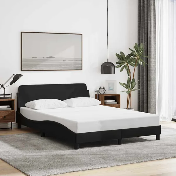 Cadre de lit Dover noir 140x200 cm tissu