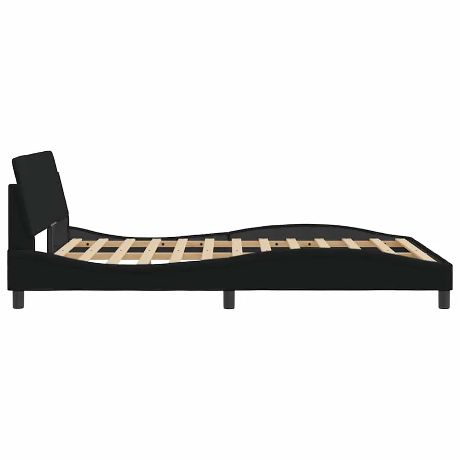 Cadre de lit Dover noir 140x200 cm tissu - 5