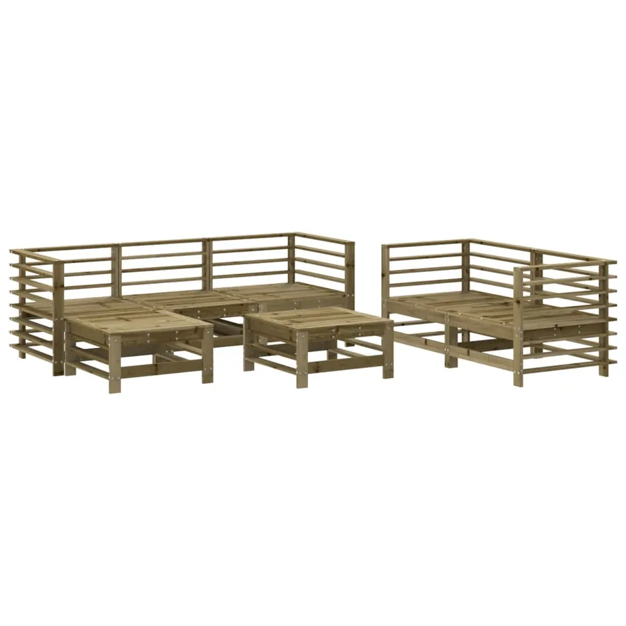 Salon de jardin 7 pcs bois de pin imprégné - 2