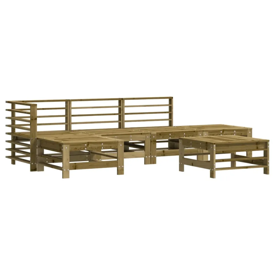 Salon de jardin 6 pcs bois de pin imprégné - 2