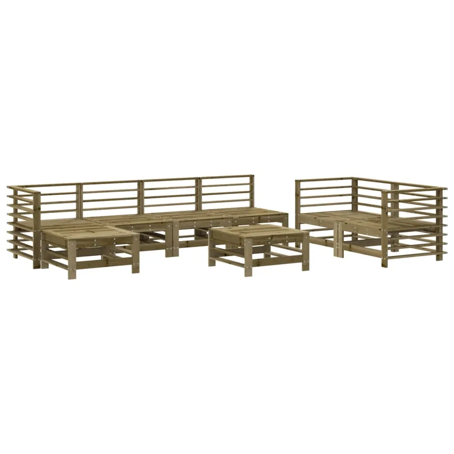 Salon de jardin 8 pcs bois de pin imprégné - 2