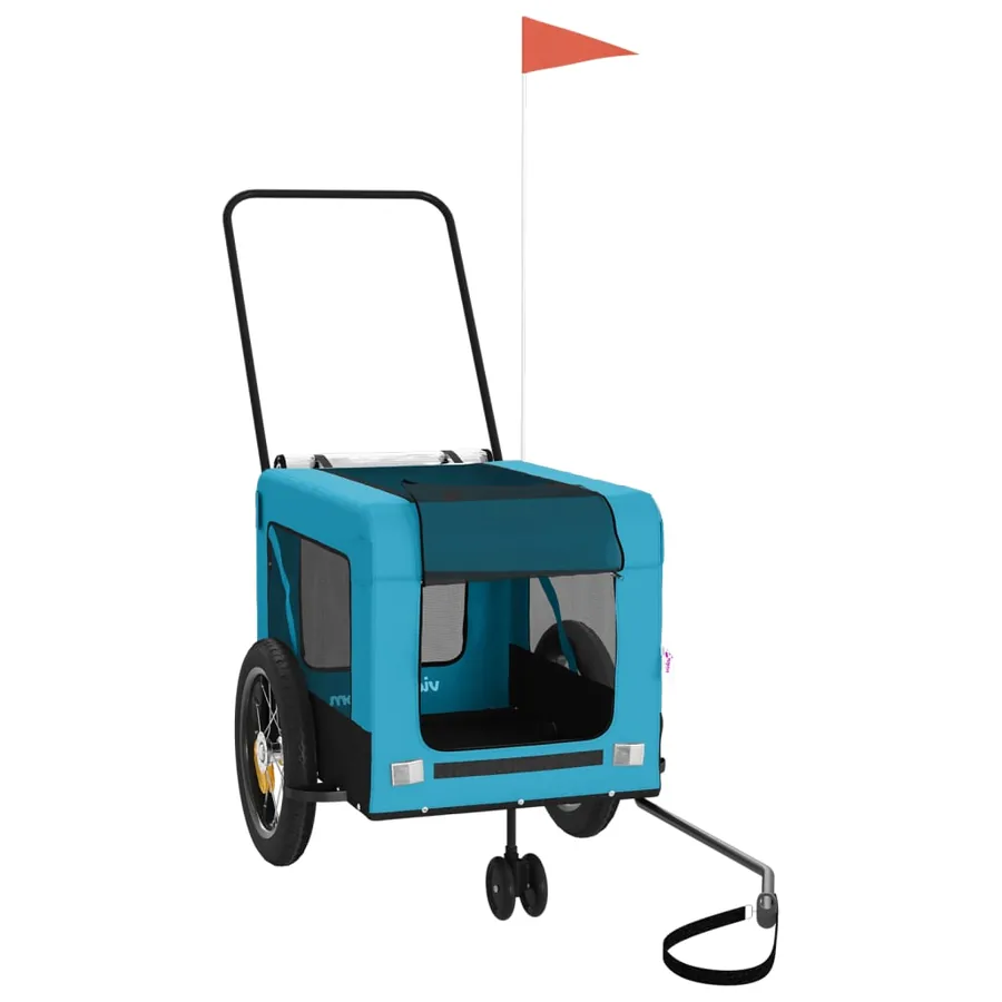 Remorque de vélo pour animaux de compagnie bleu et noir - 2