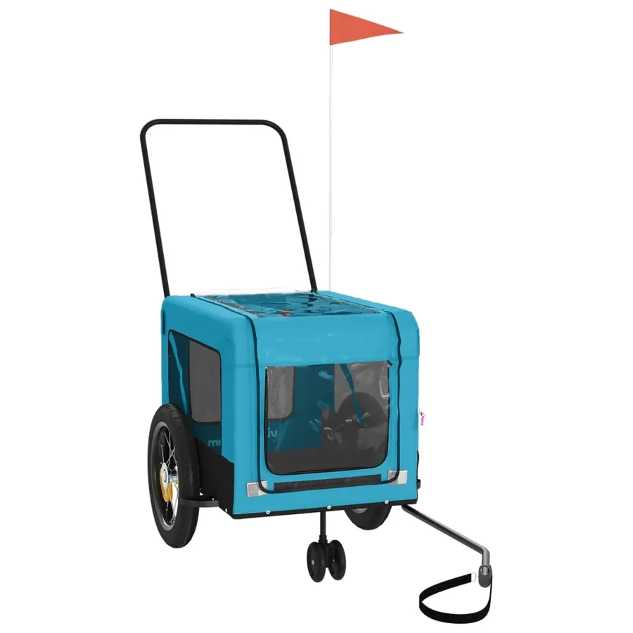 Remorque de vélo pour animaux de compagnie bleu et noir - 3
