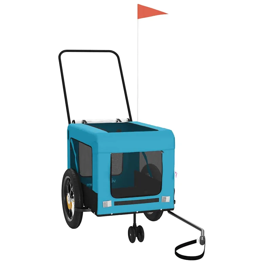 Remorque de vélo pour animaux de compagnie bleu et noir - 4