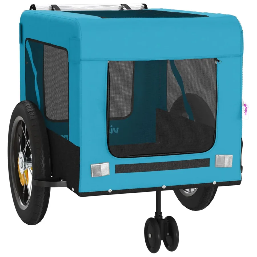 Remorque de vélo pour animaux de compagnie bleu et noir - 6