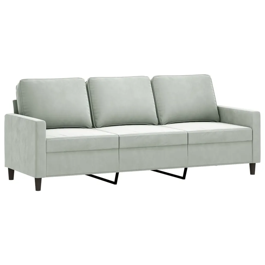 Ensemble de canapés 3 pcs avec coussins Gris clair Velours - 4
