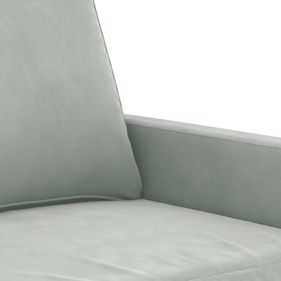 Ensemble de canapés 3 pcs avec coussins Gris clair Velours - 5