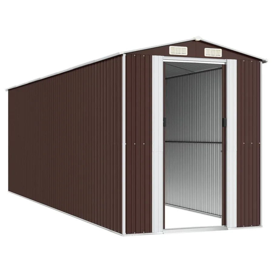Abri de jardin Marron foncé 192x606x223 cm Métal galvanisé - 4