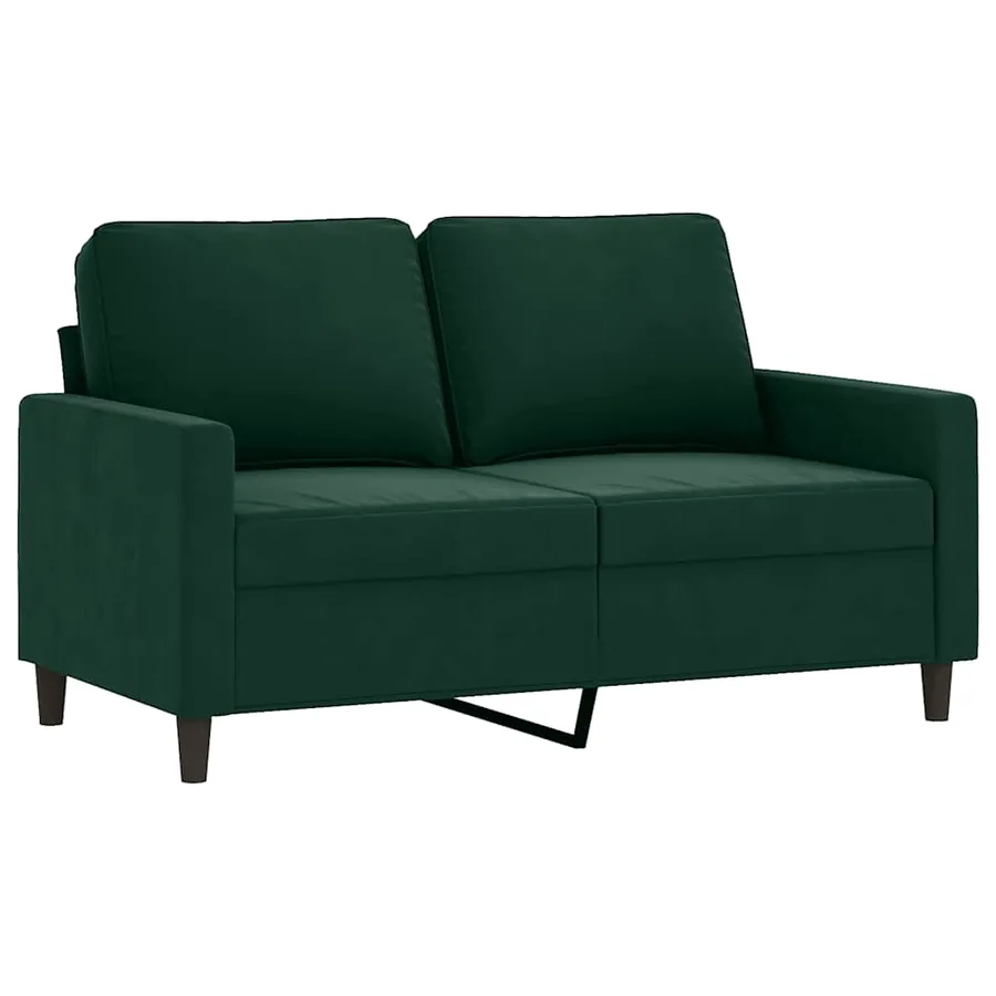 Ensemble de canapés 2 pcs avec coussins Vert foncé Velours - 3