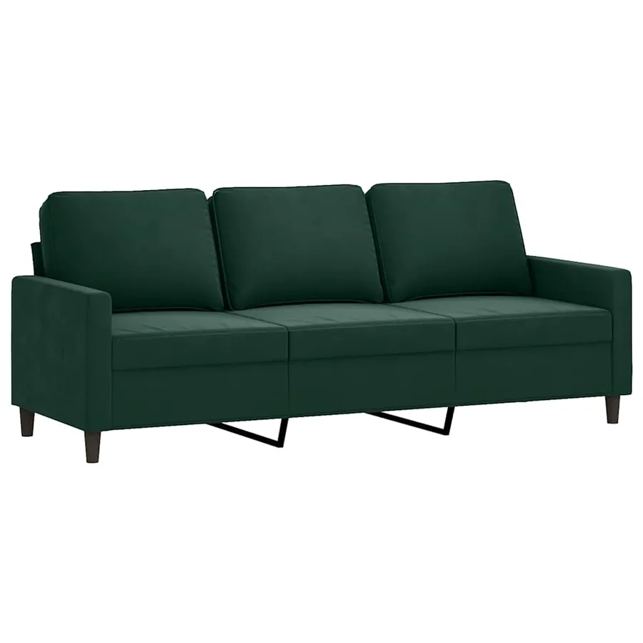 Ensemble de canapés 2 pcs avec coussins Vert foncé Velours - 4
