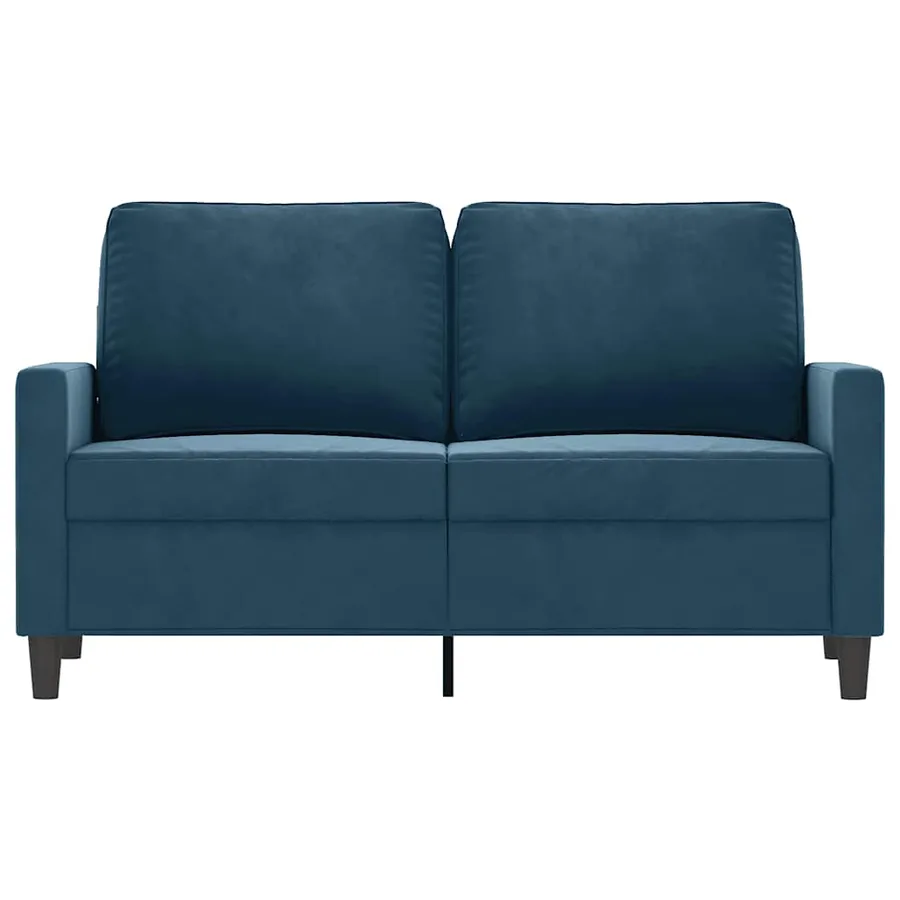 Canapé à 2 places Bleu 120 cm Velours - 3