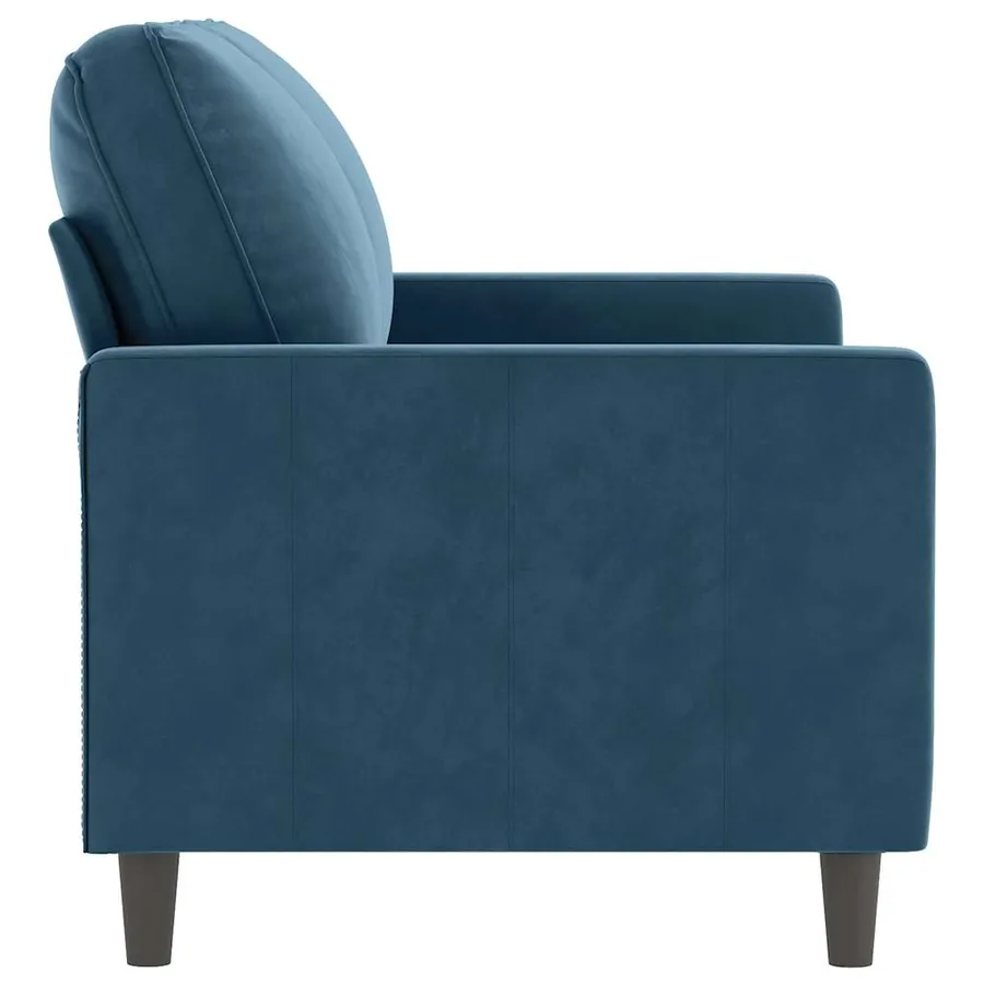 Canapé à 2 places Bleu 120 cm Velours - 4