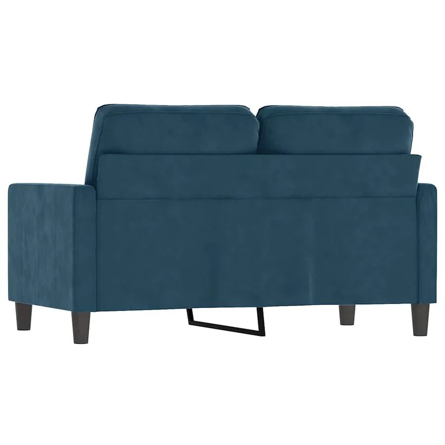 Canapé à 2 places Bleu 120 cm Velours - 5