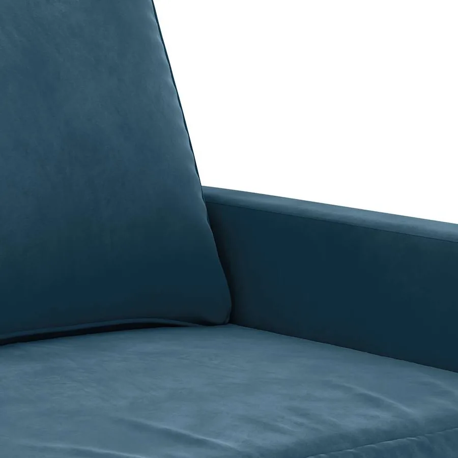 Canapé à 2 places Bleu 120 cm Velours - 6
