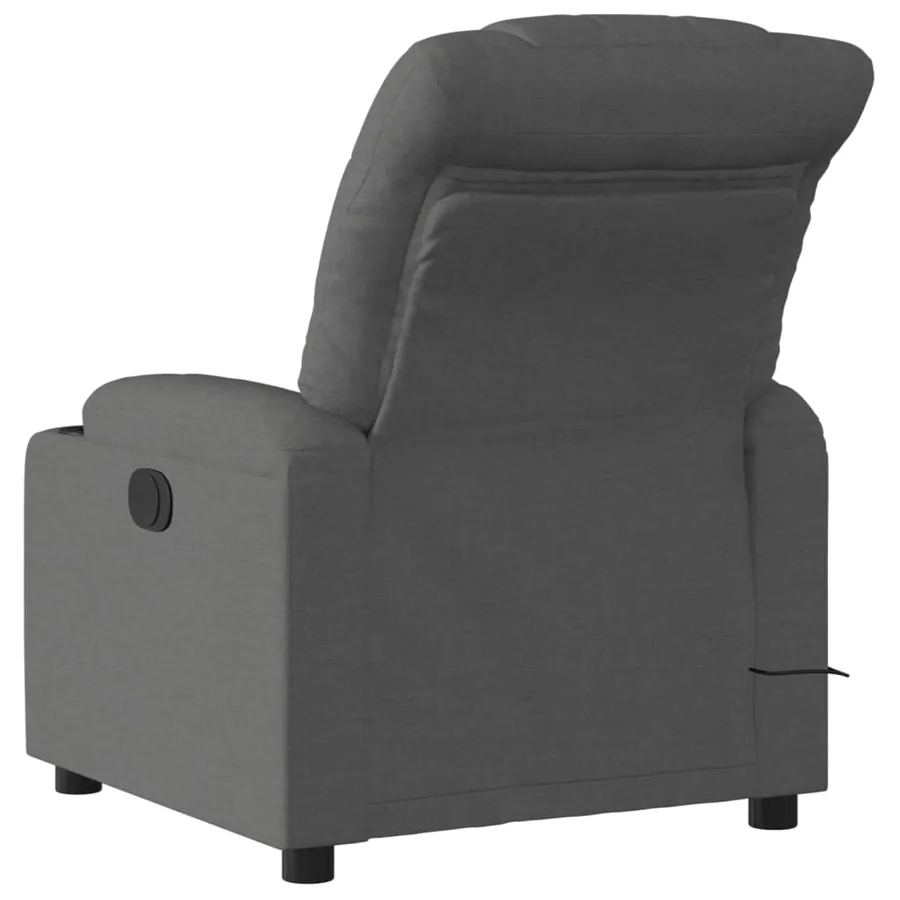 Fauteuil de massage inclinable gris foncé tissu - 4