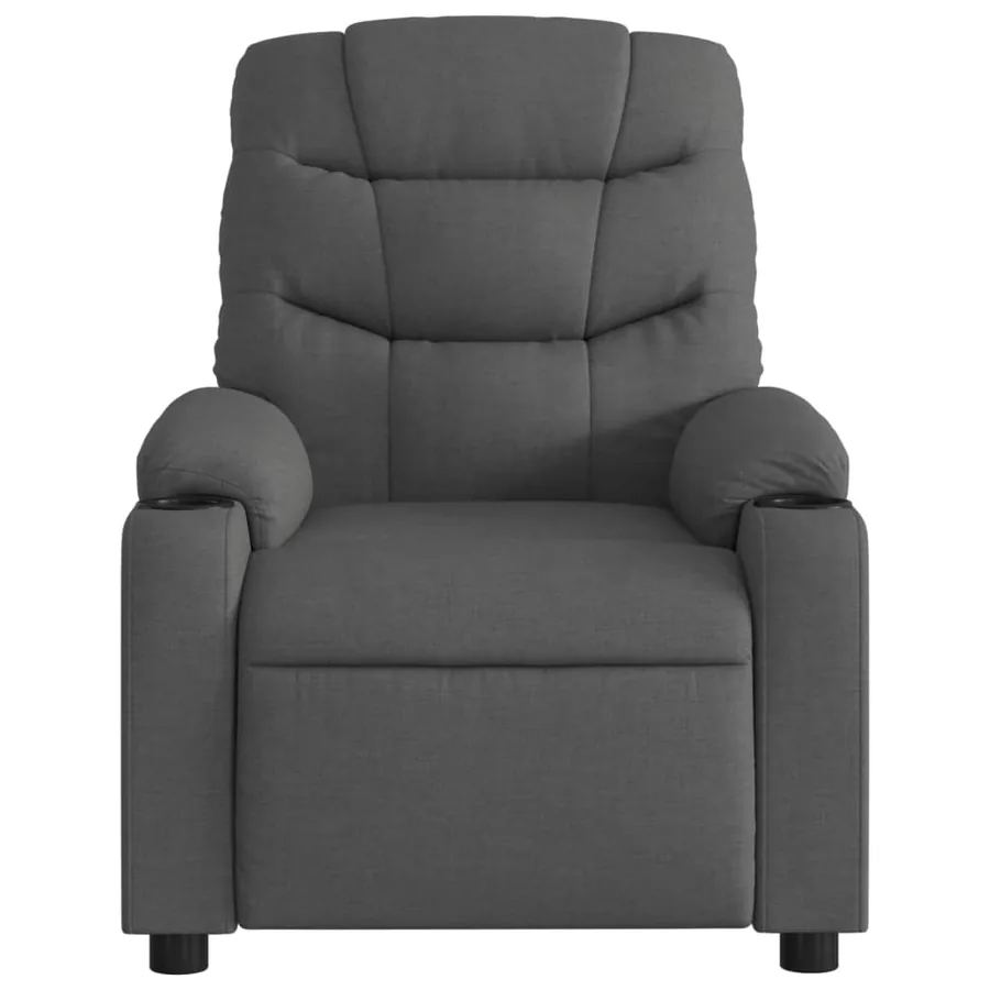 Fauteuil de massage inclinable gris foncé tissu - 7
