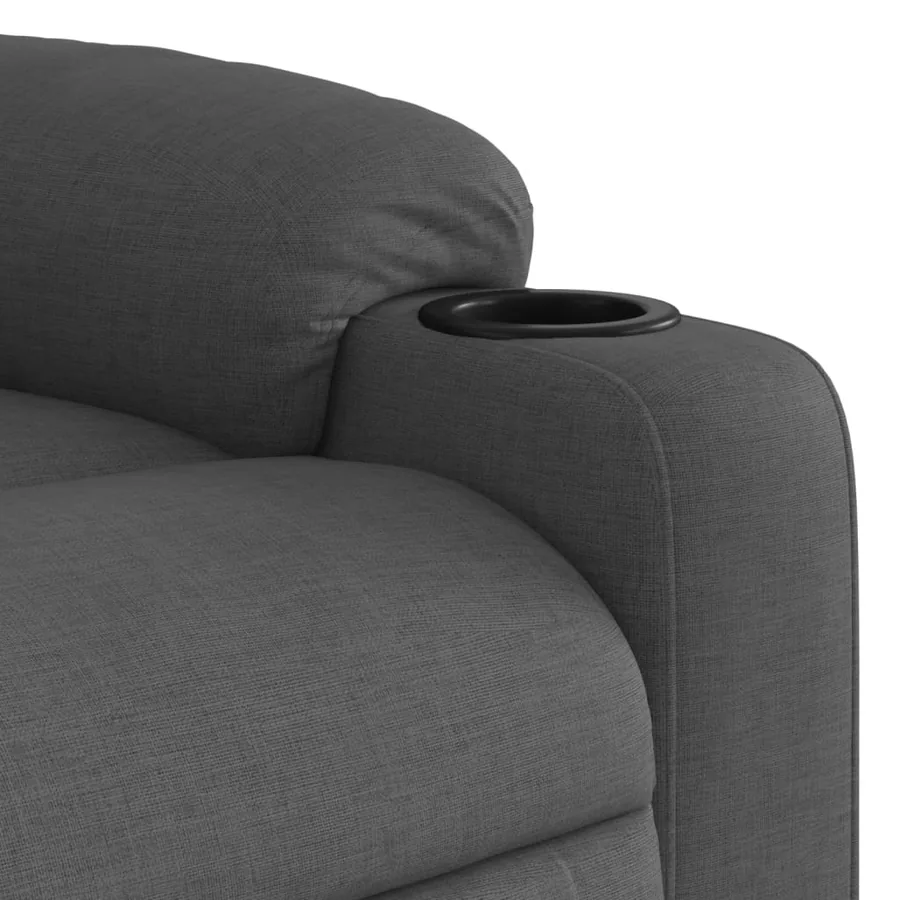Fauteuil de massage inclinable gris foncé tissu - 9