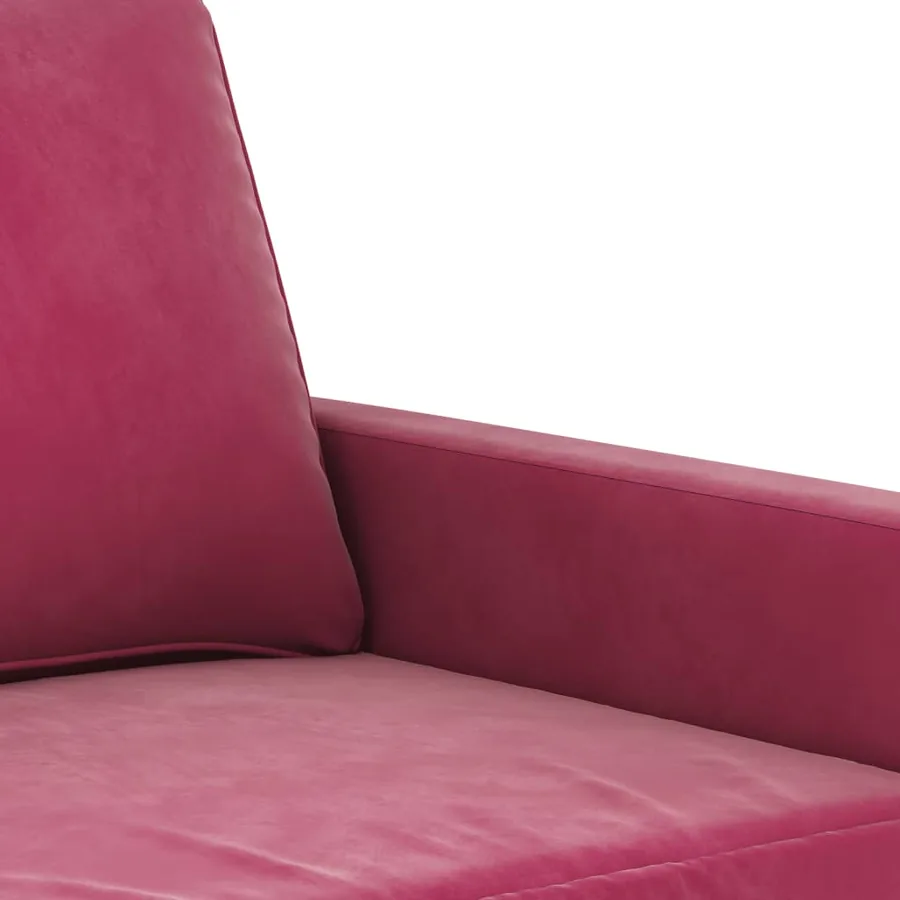 Ensemble de canapés 3 pcs avec coussins Rouge bordeaux Velours - 5