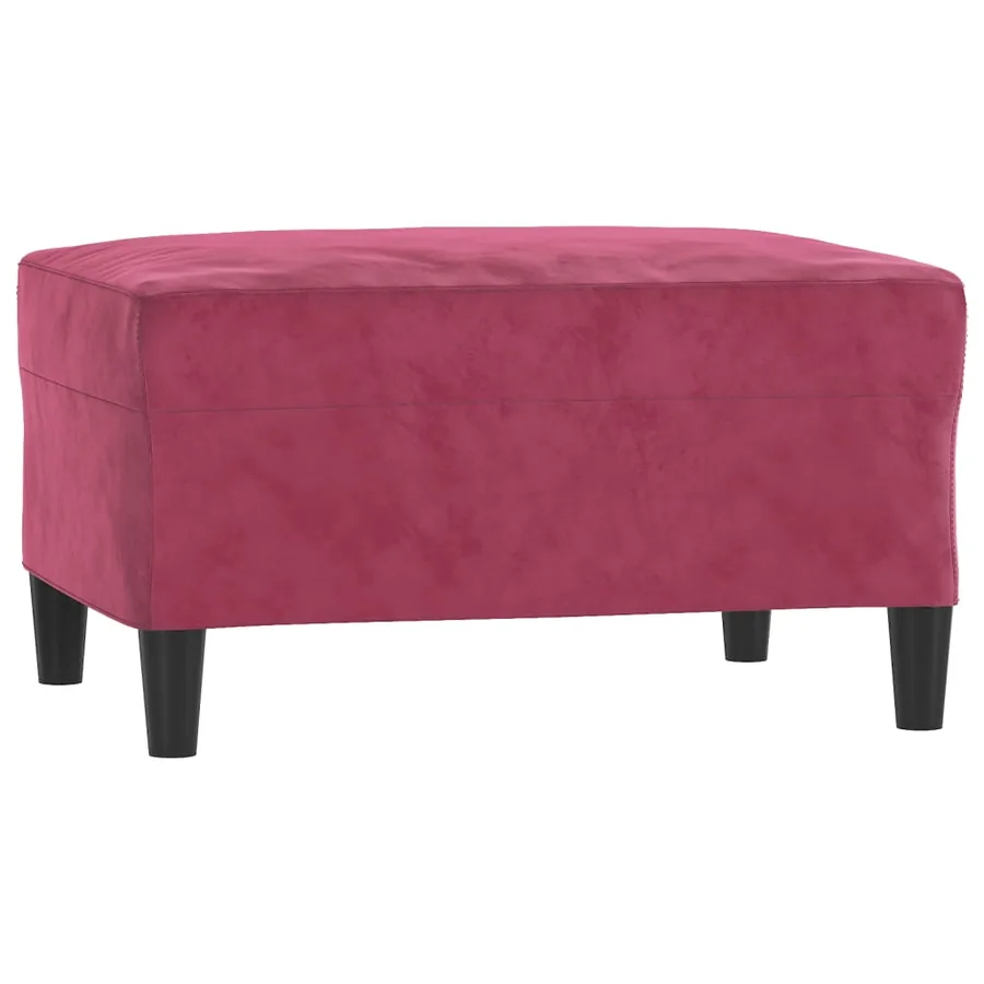 Ensemble de canapés 3 pcs avec coussins Rouge bordeaux Velours - 7