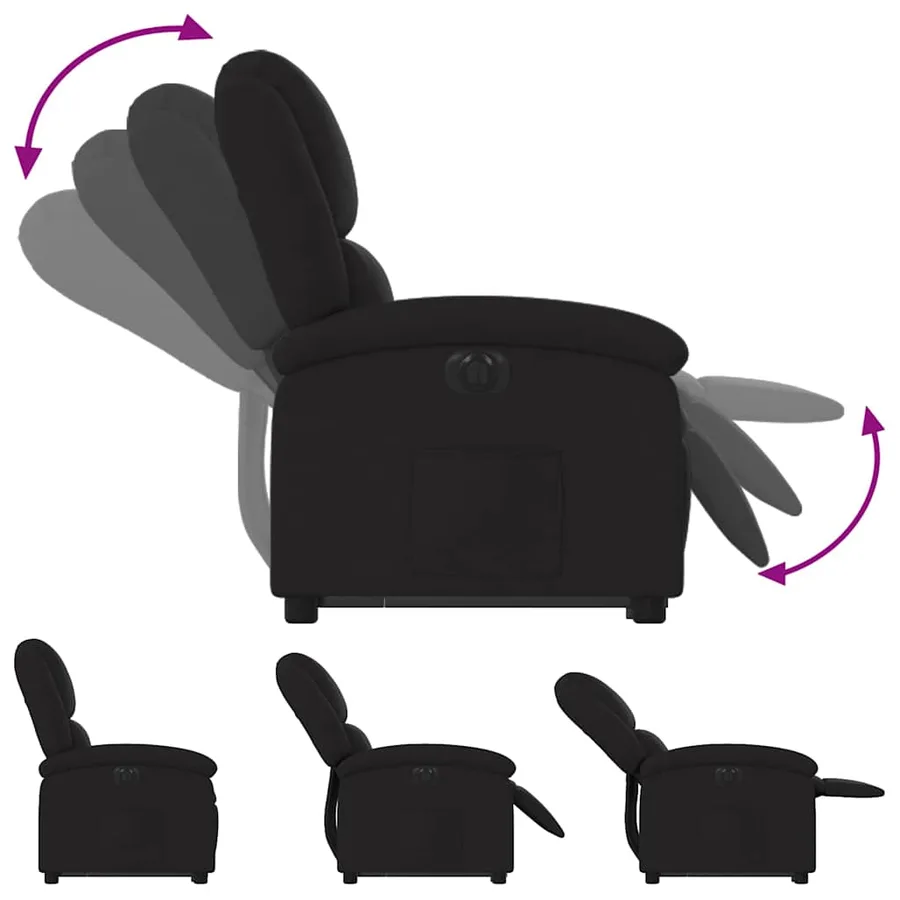Fauteuil inclinable électrique noir tissu - 7