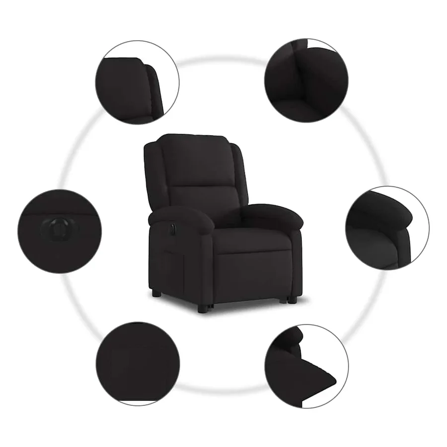 Fauteuil inclinable électrique noir tissu - 8