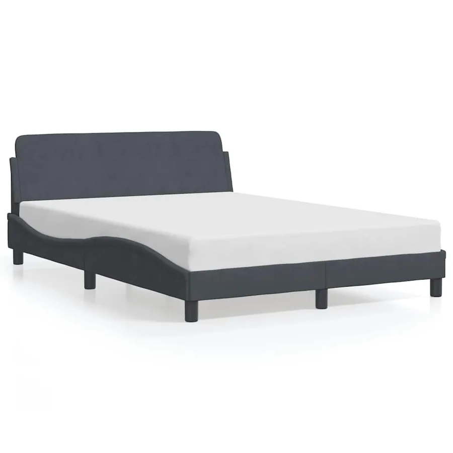 Cadre de lit Dover gris foncé 140x200 cm velours - 2