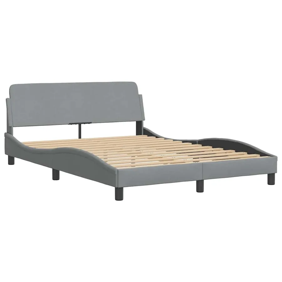 Cadre de lit Dover gris clair 140x200 cm tissu - 3