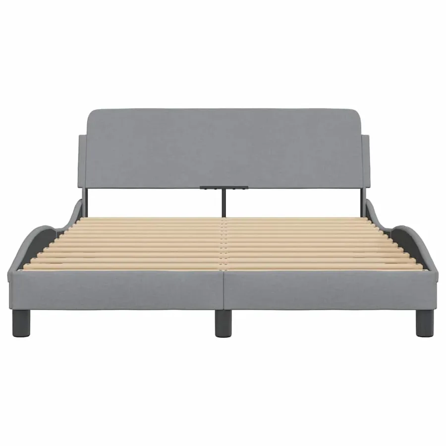 Cadre de lit Dover gris clair 140x200 cm tissu - 4