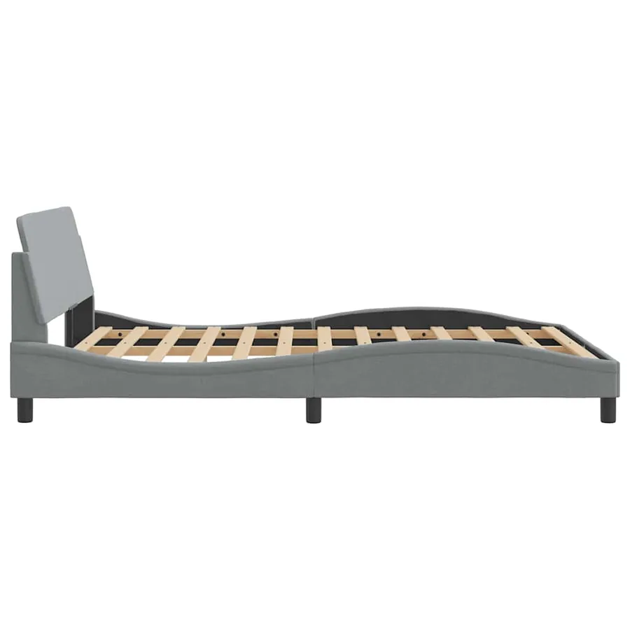 Cadre de lit Dover gris clair 140x200 cm tissu - 5