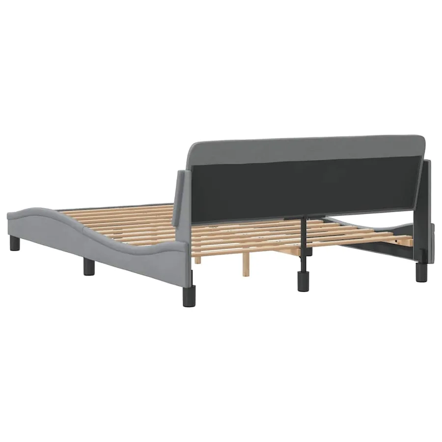 Cadre de lit Dover gris clair 140x200 cm tissu - 6