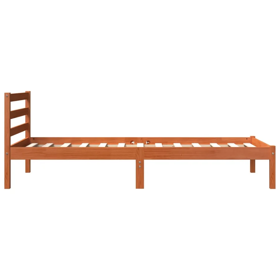 Cadre de lit sans matelas cire marron 90x190 cm bois pin massif - 5