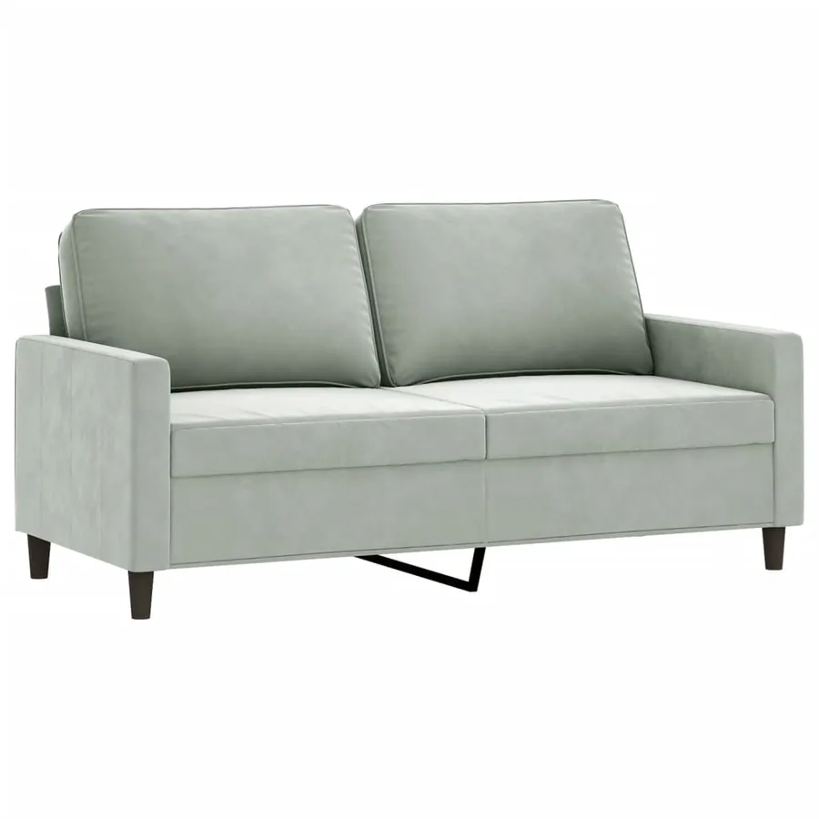 Ensemble de canapés 2 pcs avec coussins Gris clair Velours - 4