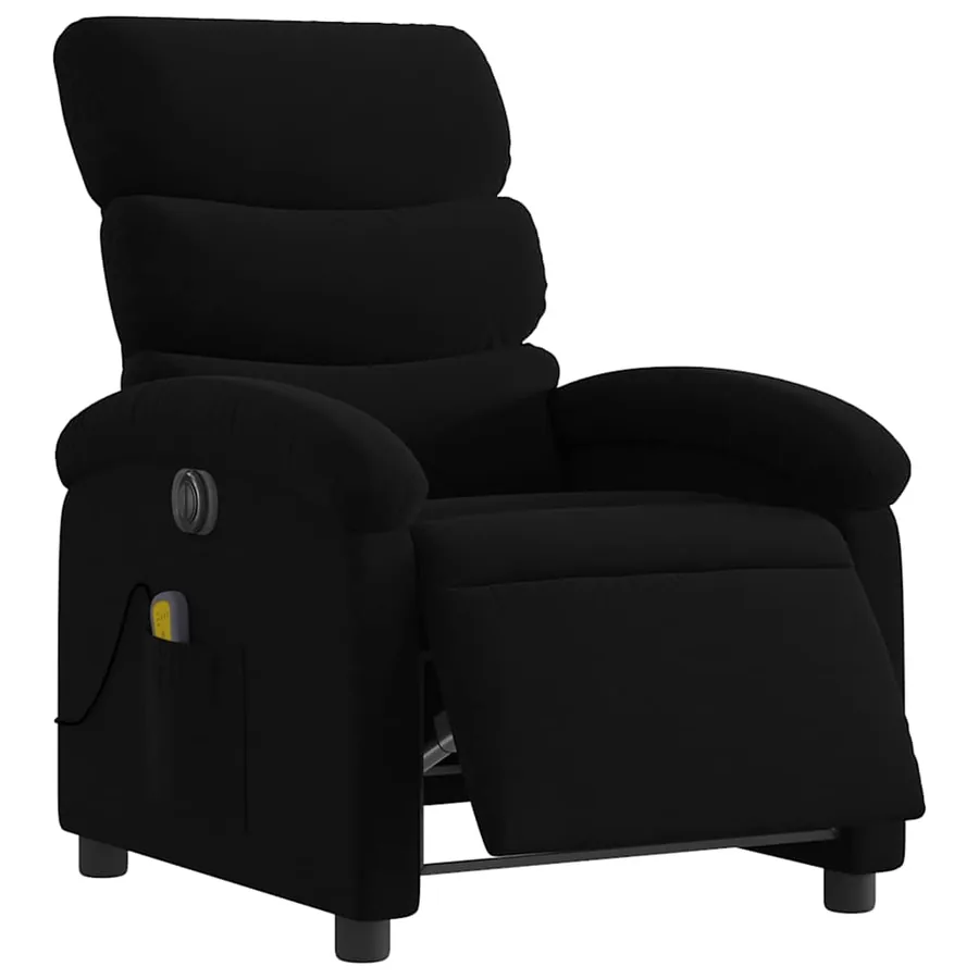 Fauteuil de massage inclinable électrique Noir Tissu - 3