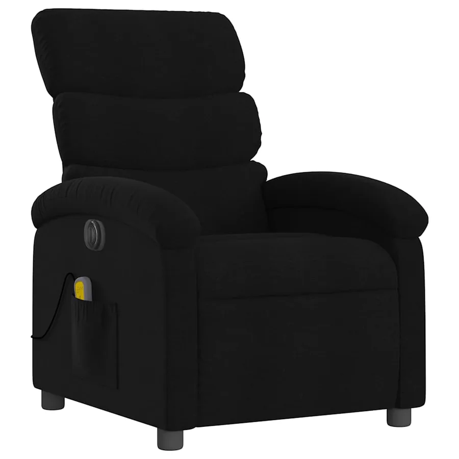 Fauteuil de massage inclinable électrique Noir Tissu - 4