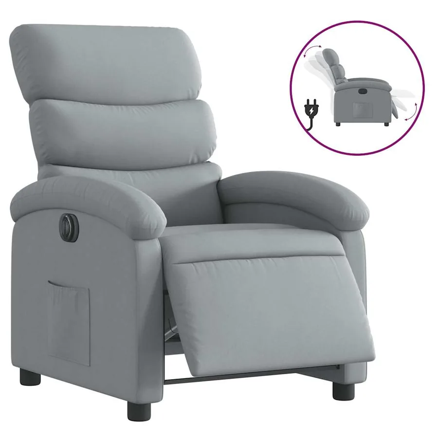 Fauteuil inclinable électrique Gris clair Tissu - 2