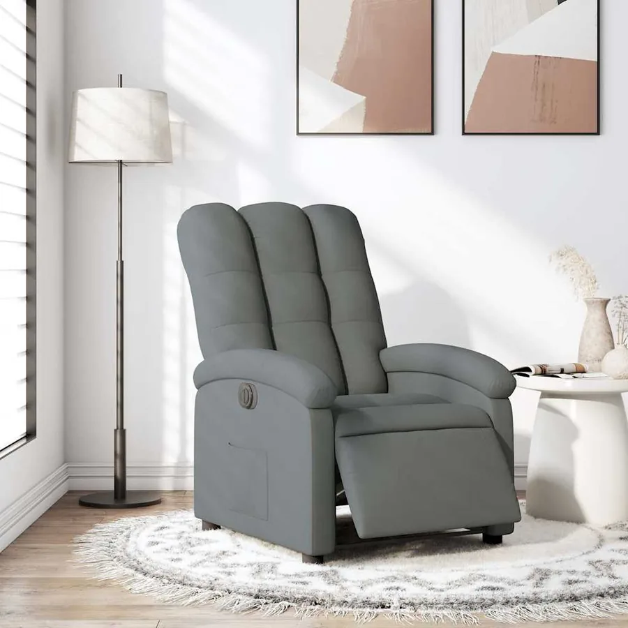 Fauteuil inclinable électrique Gris foncé Tissu - 16