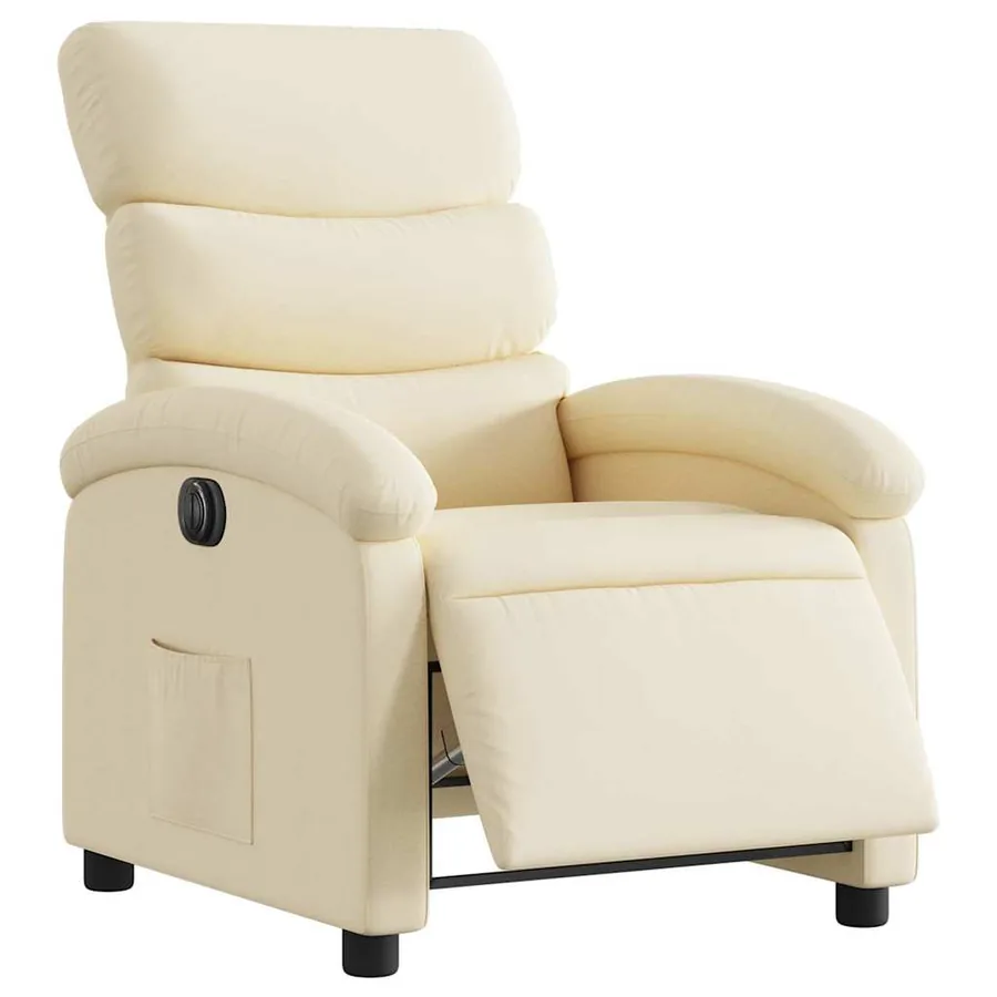 Fauteuil inclinable électrique Crème Tissu - 3