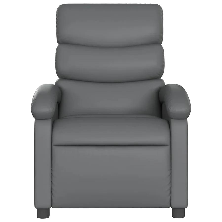 Fauteuil de massage inclinable électrique gris similicuir - 9