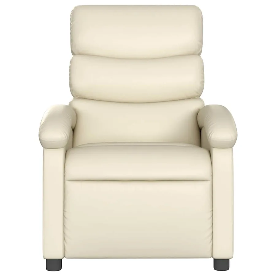 Fauteuil de massage inclinable électrique crème similicuir - 9