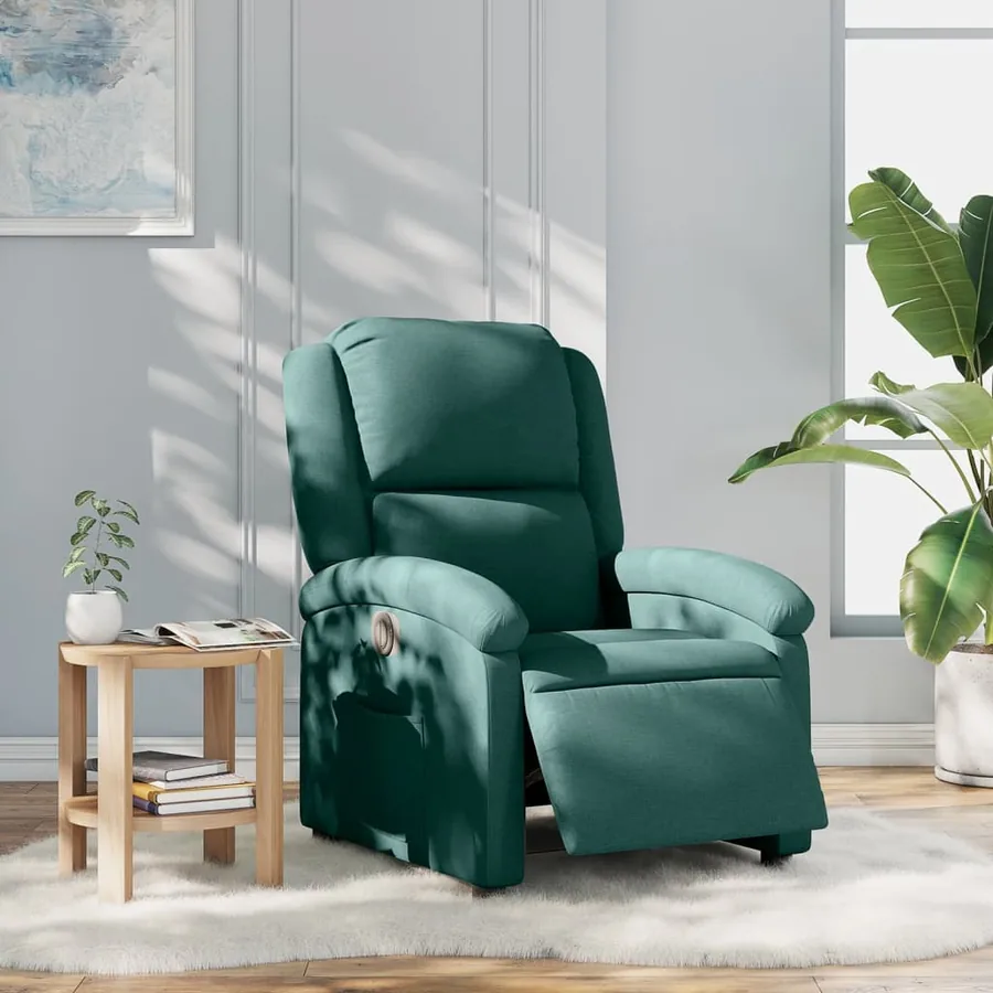 Fauteuil inclinable électrique Vert foncé Tissu - 15