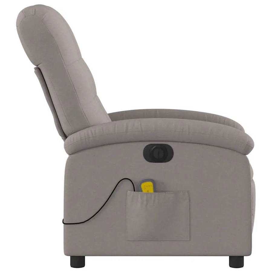 Fauteuil de massage inclinable électrique Taupe Tissu - 10