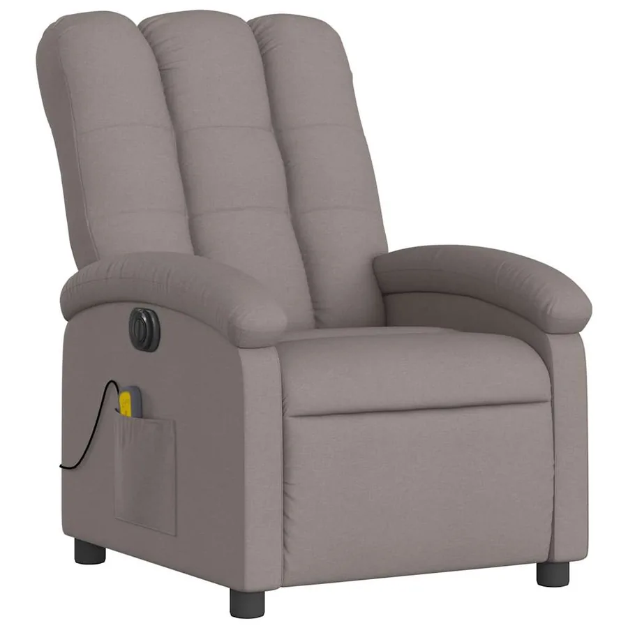 Fauteuil de massage inclinable électrique Taupe Tissu - 4