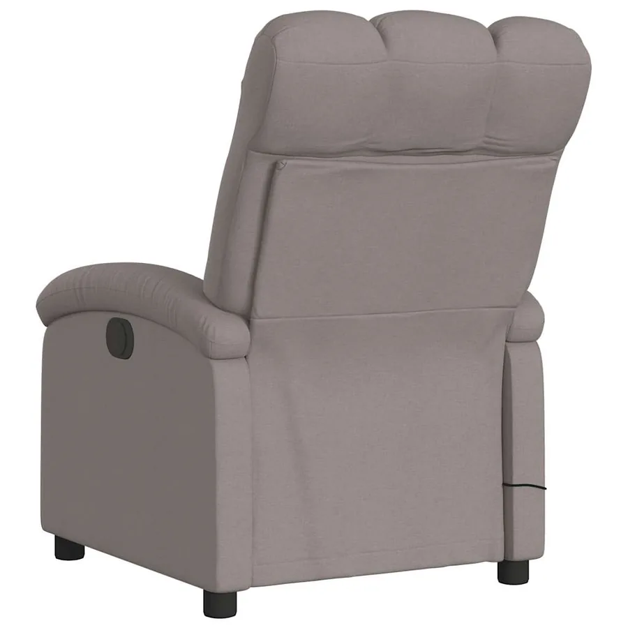 Fauteuil de massage inclinable électrique Taupe Tissu - 5