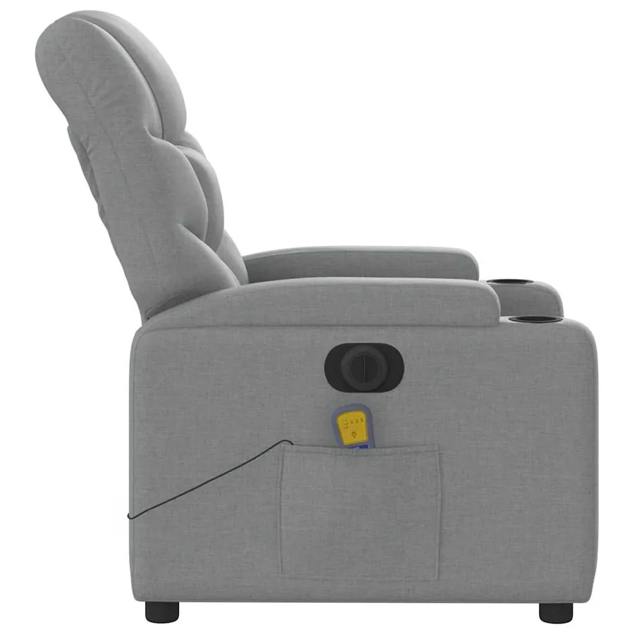Fauteuil de massage inclinable électrique gris clair tissu - 10