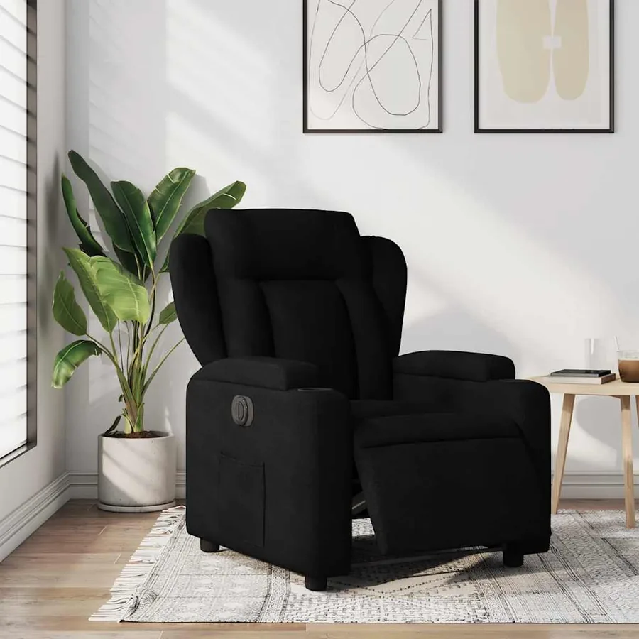 Fauteuil inclinable électrique Noir Tissu - 16