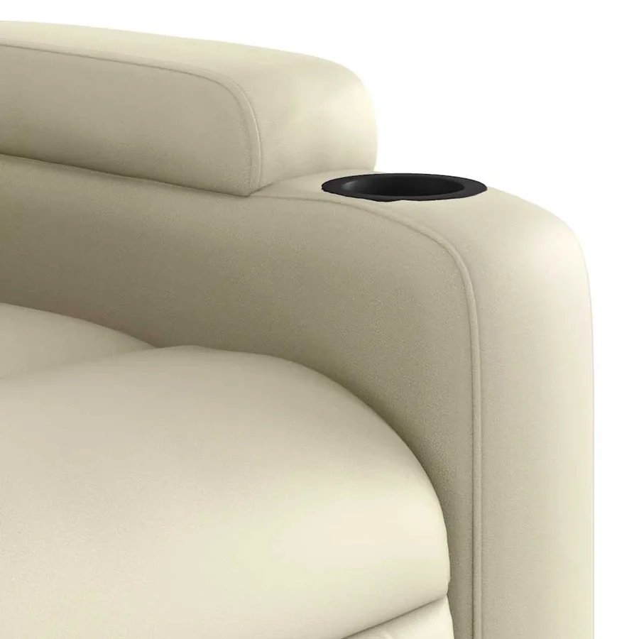 Fauteuil inclinable électrique Crème Similicuir - 11