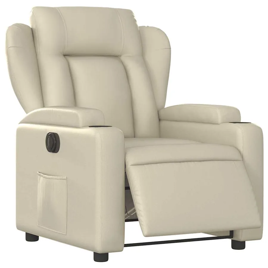 Fauteuil inclinable électrique Crème Similicuir - 3