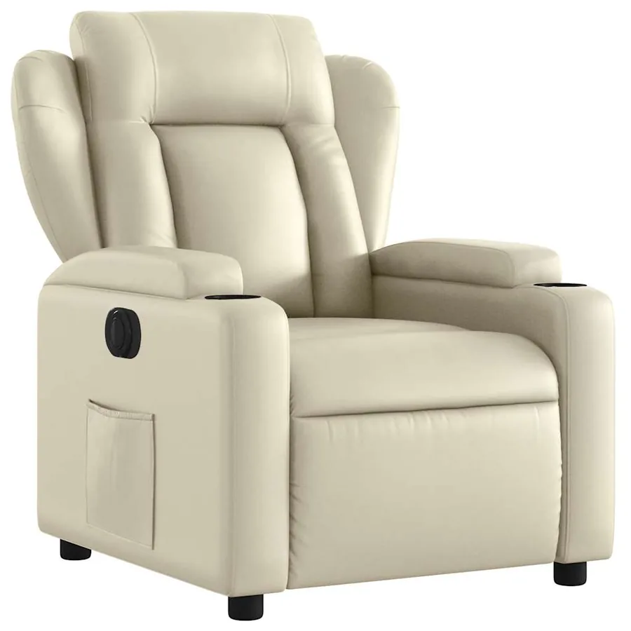 Fauteuil inclinable électrique Crème Similicuir - 4