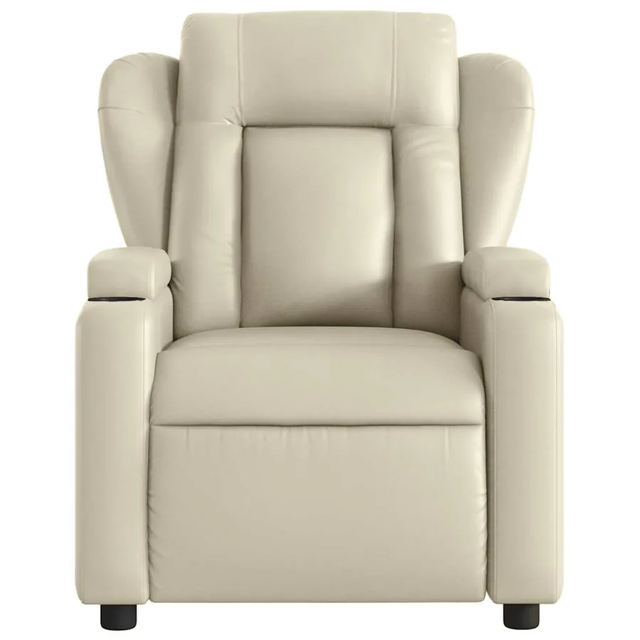 Fauteuil inclinable électrique Crème Similicuir - 9